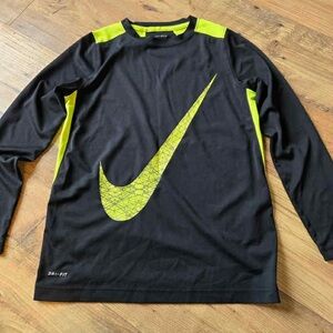 Nike Black and Yellow Dri-FIT Long Sleeve
